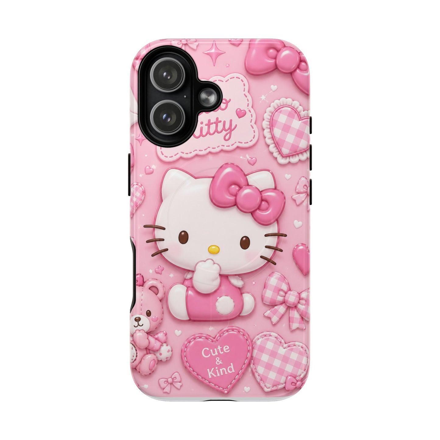 Hello Kitty Pink Cute Hearts Phone Case — Tough Magnetic Protective Case