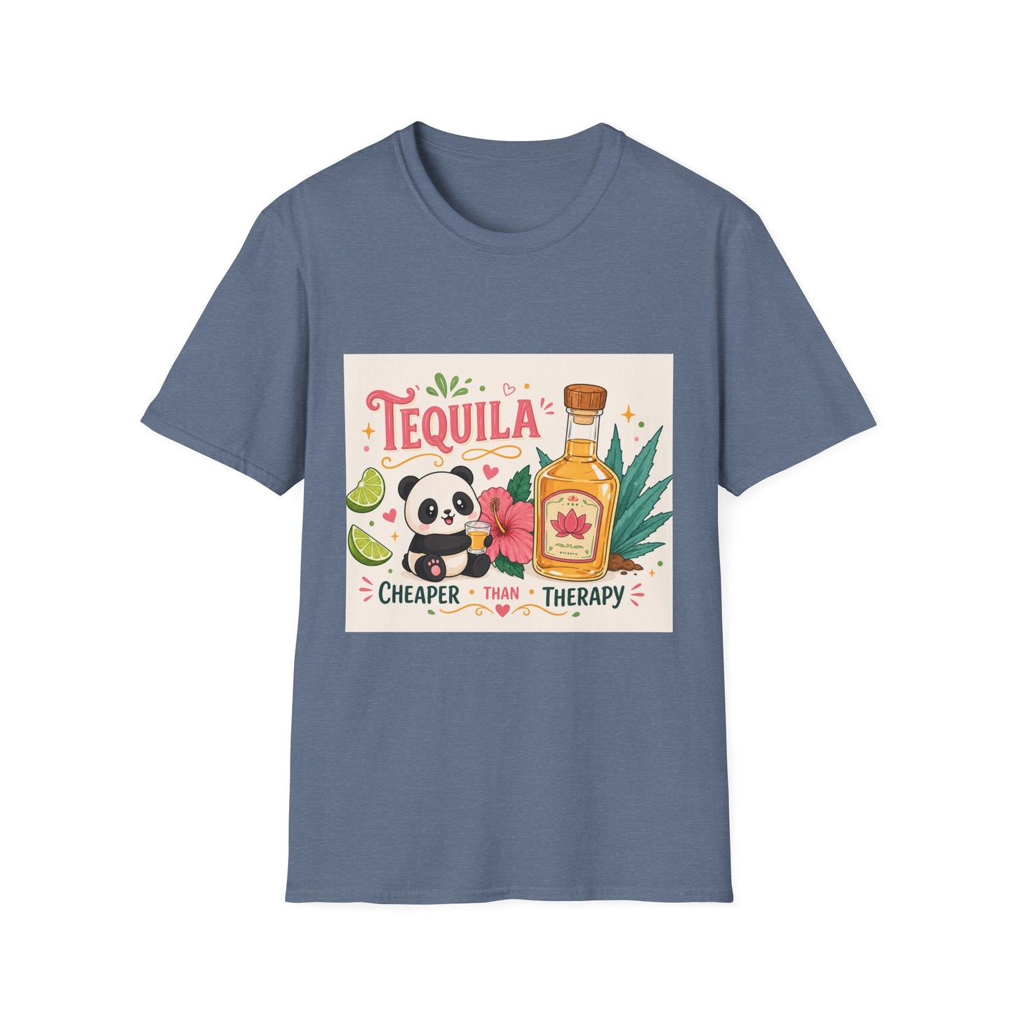 Tequila Cheaper Than Therapy T-Shirt – Cute Panda & Bottle Party Tee