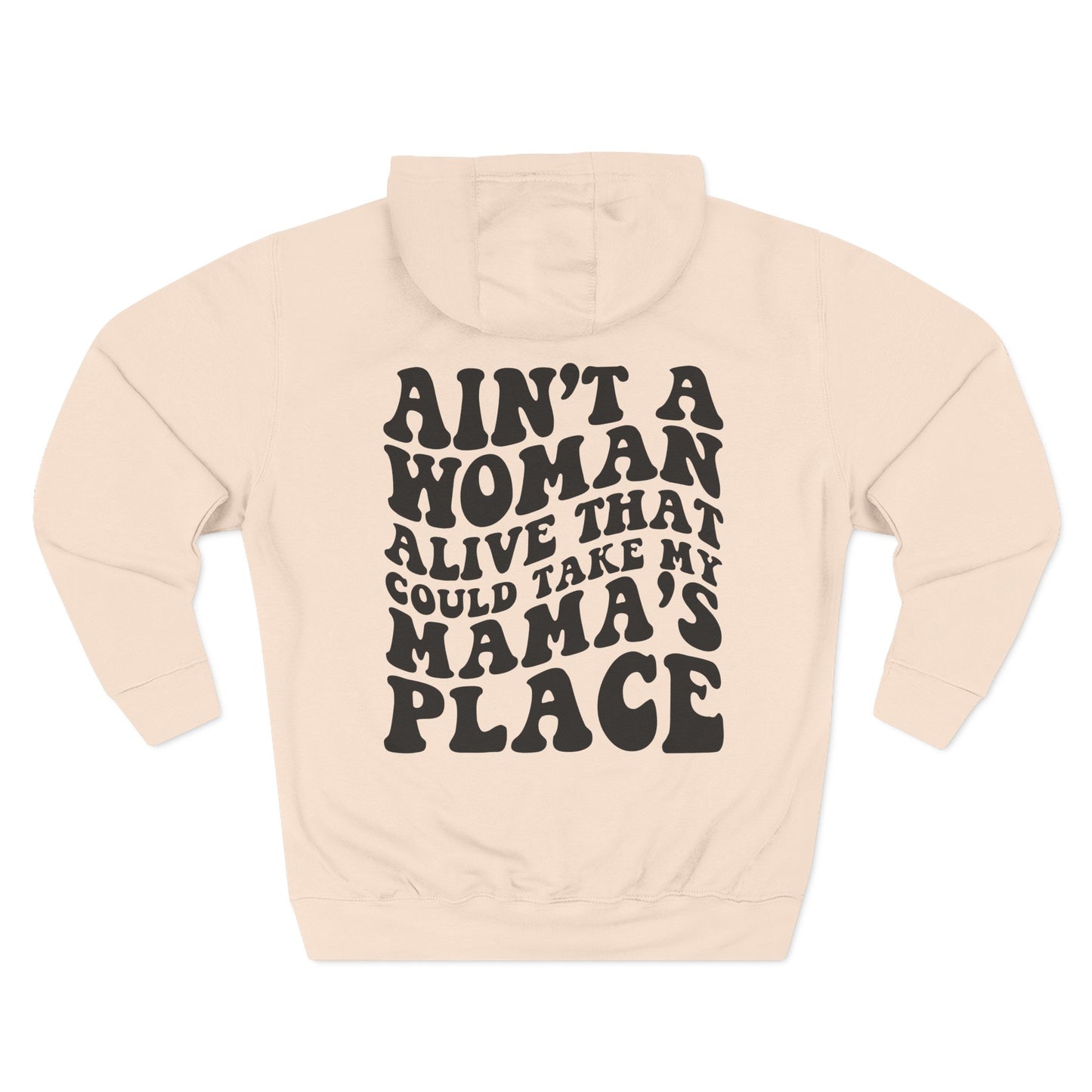 Mama's Place Hoodie — Retro Smiley "Ain't a Woman Alive" Fleece Pullover