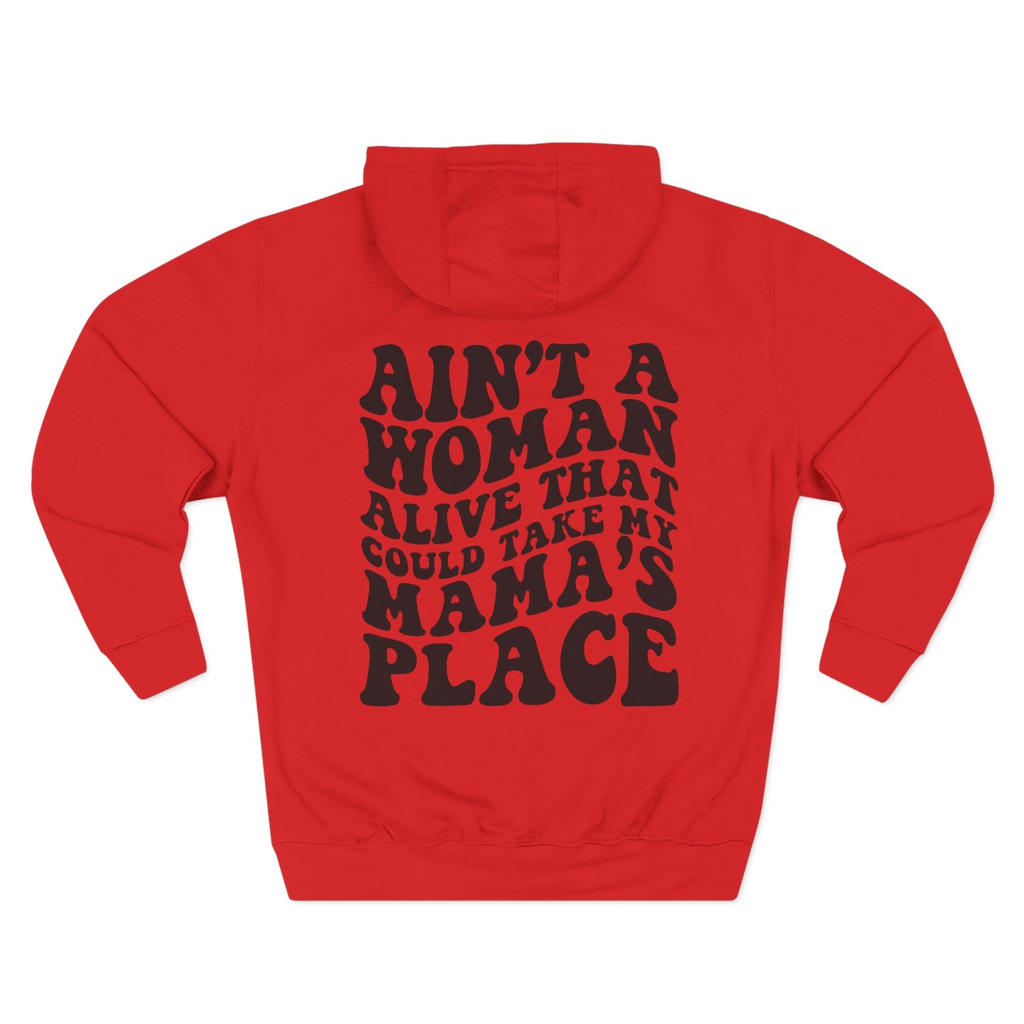 Mama's Place Hoodie — Retro Smiley "Ain't a Woman Alive" Fleece Pullover