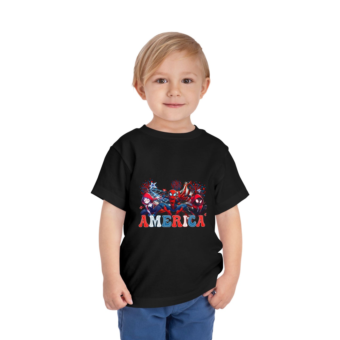 Toddler Tee - Patriotic Superhero 'America' Graphic