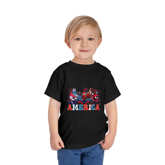 Toddler Tee - Patriotic Superhero 'America' Graphic
