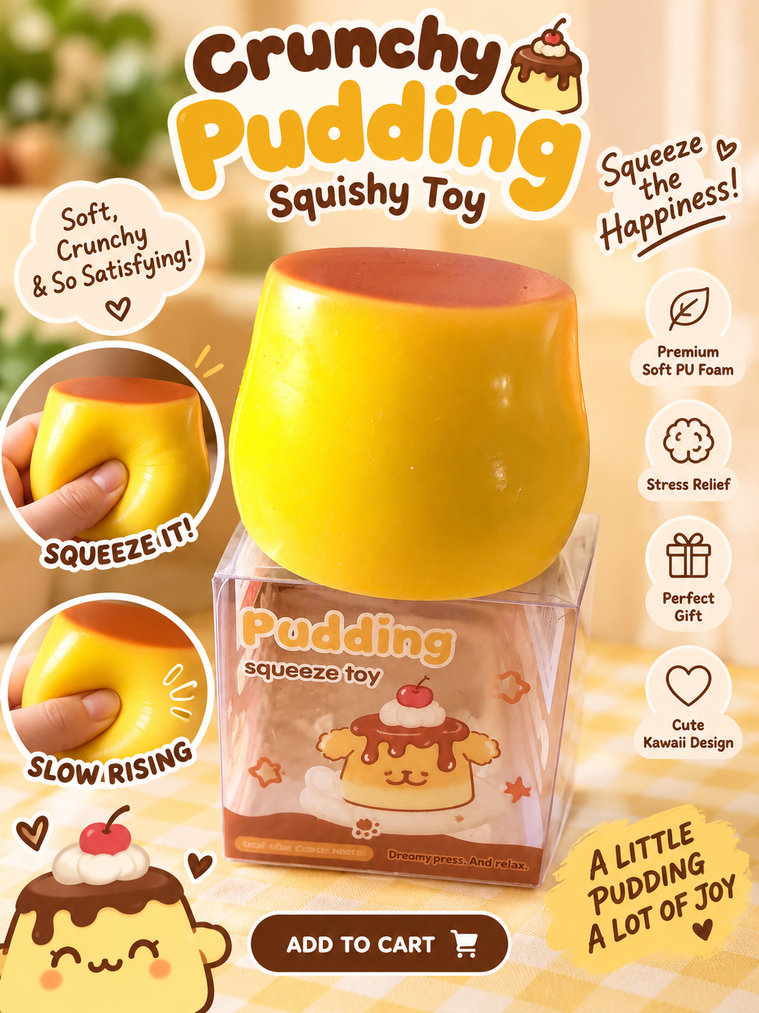 Crunchy Pudding Squishy 🍮✨